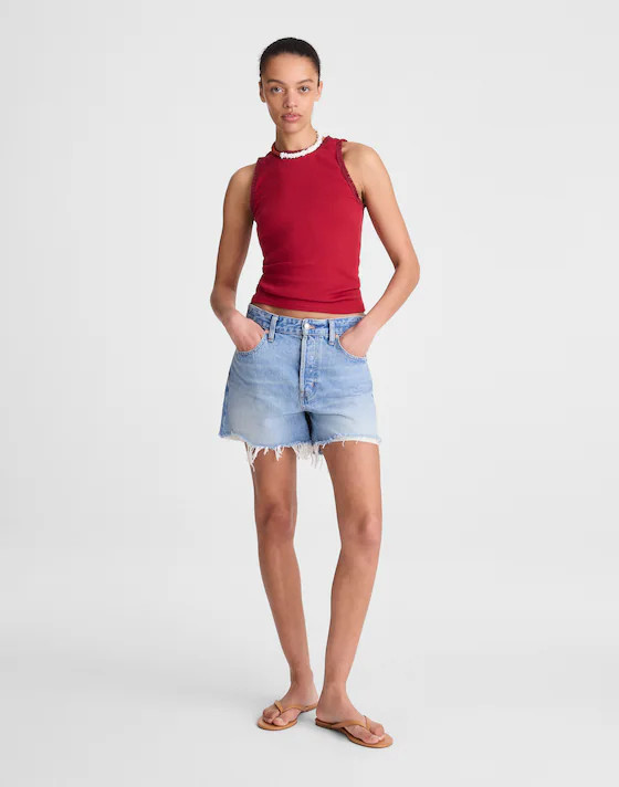 Lace-Trim Ribbed Tank | Madewell