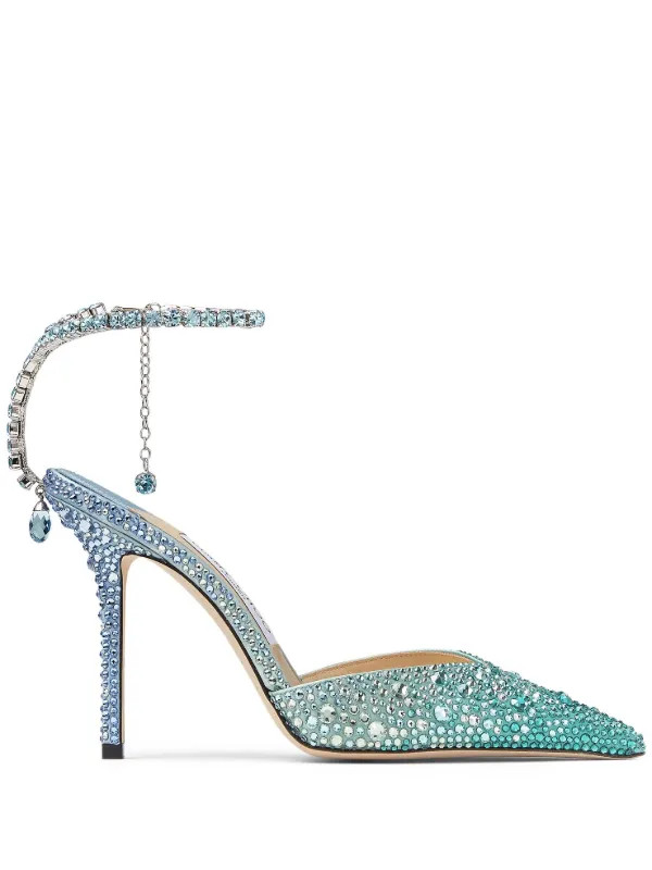 Saeda crystal-embellished 100mm pumps | Farfetch Global