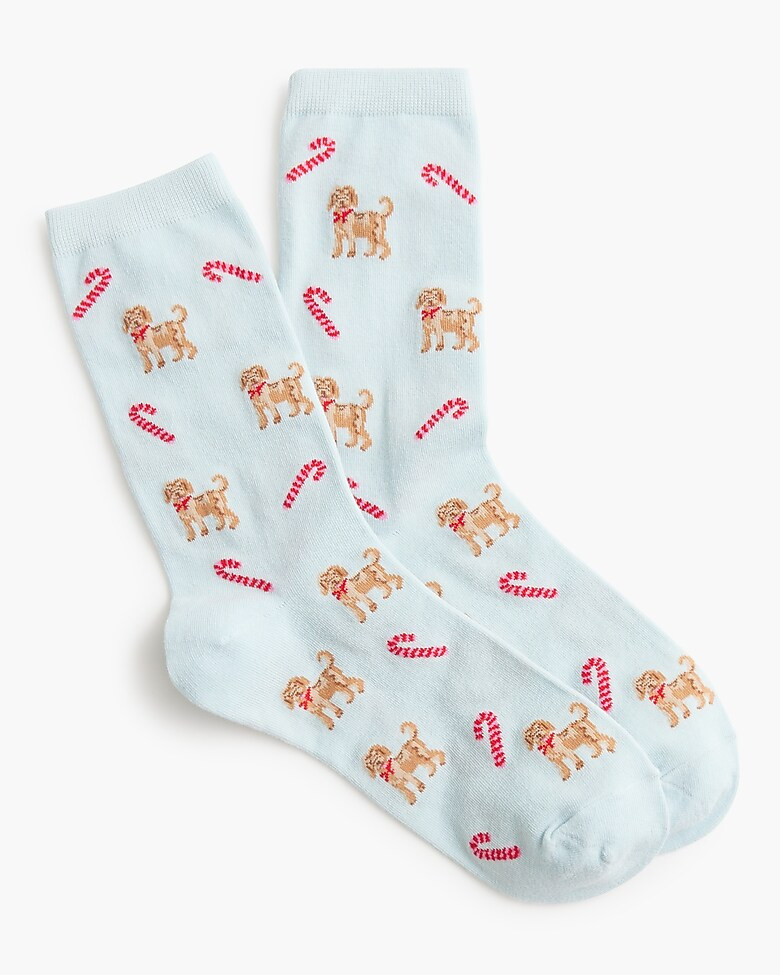 Dog and candy cane trouser socks | J.Crew Factory