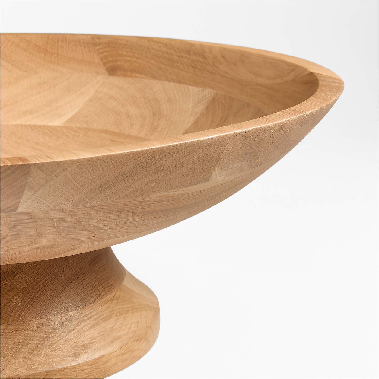 Madeira Oak Wood Tall Footed Serving Bowl + Reviews | Crate & Barrel | Crate & Barrel