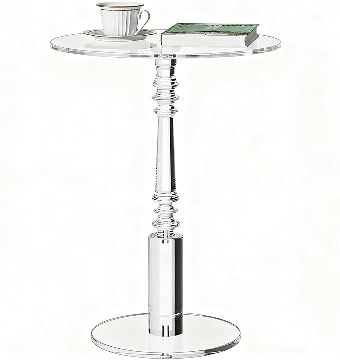 Modern Acrylic Side Table, Round Clear End Table for Living Room,Bedroom Lobby and Office Easy As... | Amazon (US)