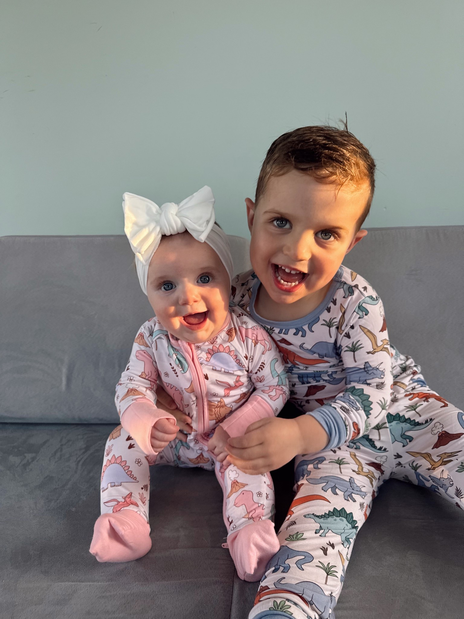 Caden Lane has always held a special place in our hearts since we used it for both Cole + Everly’s announcement 🩷🩵 (swipe 🥹) and now we LOVE having them match in all their fun bamboo prints. 

They shared with me code MARCH20 to grab yours 🙌🏼

We love these Cottontail Cuties + Dinos soooo much 🐰🦕🩷🩵 

@cadenlane #babyannouncement #babyannouncementideas #bamboo #bamboojammies #matchingjammies #siblingmatching #brothersisterbond 

#LTKBaby #LTKFamily #LTKKids