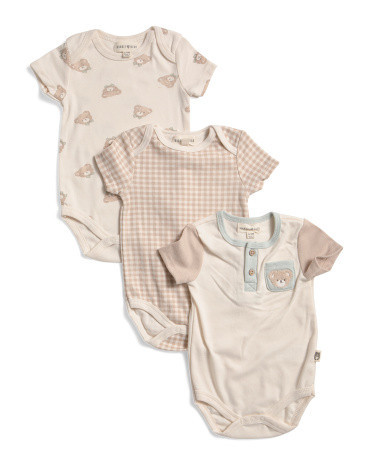 Newborn Boys 3pk Bear Bodysuits | TJ Maxx