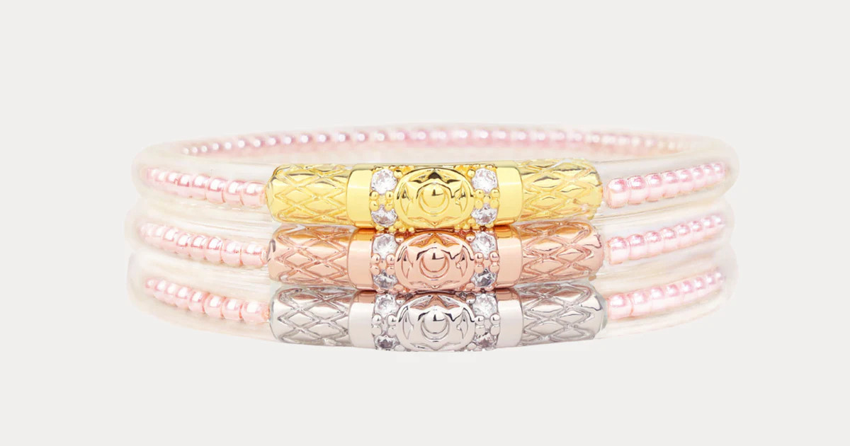 Pink Pearl Three Queens All Weather Bangles\u00ae (Set of 3) | BuDhaGirl
