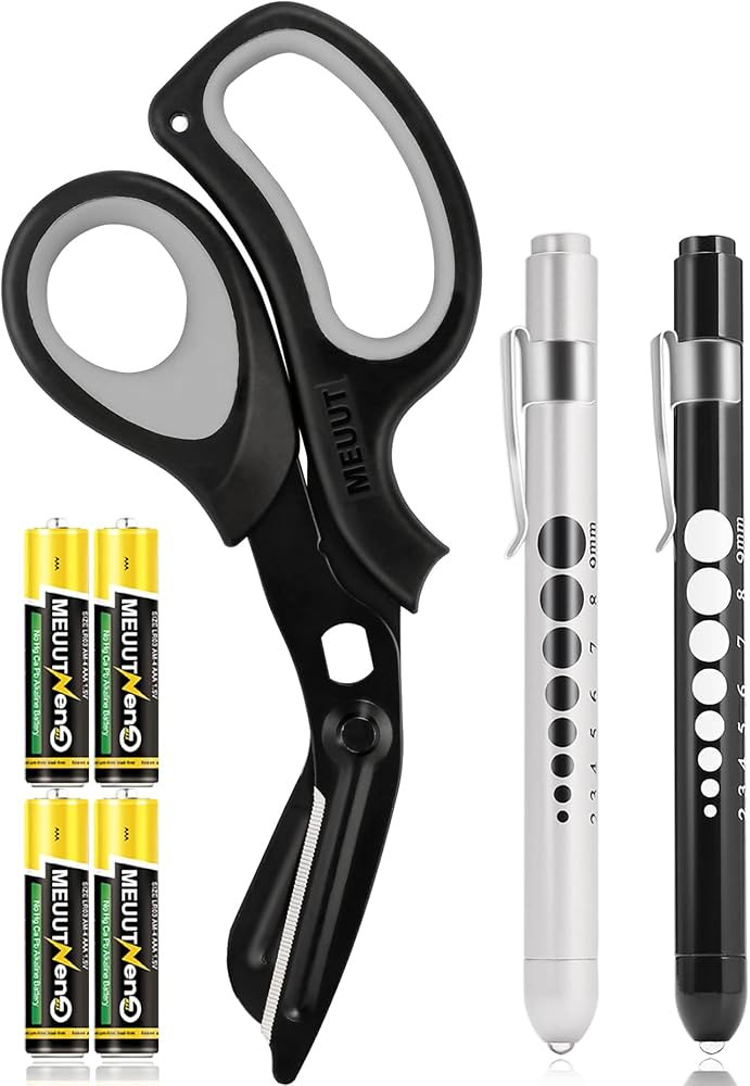 MEUUT 3 Pack Pen light & Medical Scissors-One Pantented Trauma Scissor Two LED Penlight with Pupi... | Amazon (US)