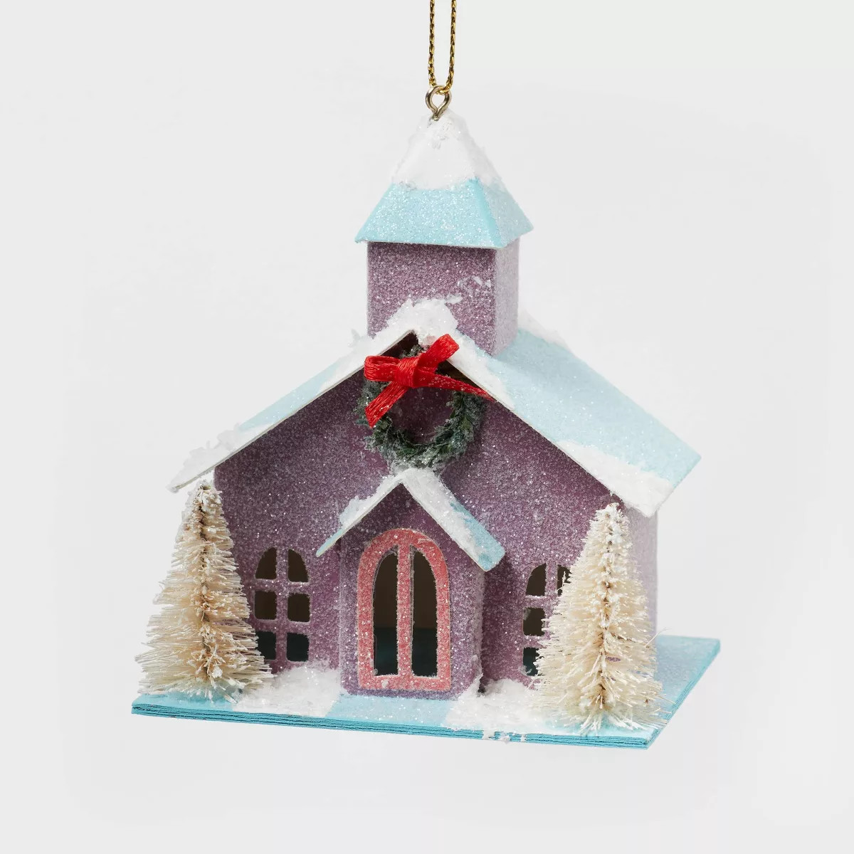 Glittered Paper Church Christmas Tree Ornament Purple - Wondershop™ | Target