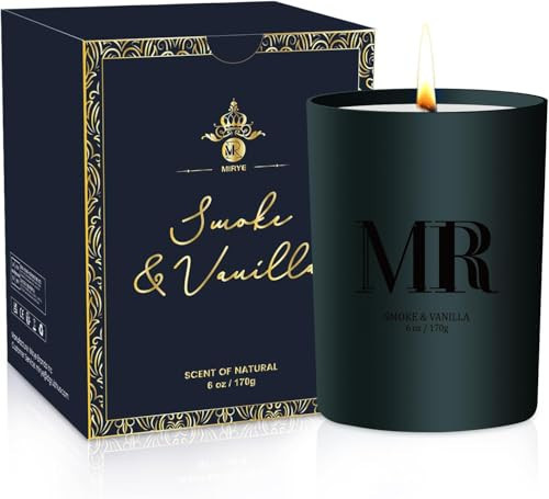 Scented Candle Gifts Set - Men Candle Set Scented Candles for Home, Birthday Gifts for Men Him, Holiday Christmas Aromatherapy Gift for Dad Fathers Day Husband Boyfriend (Smoke & Vanilla) | Amazon (US)