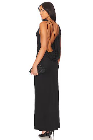 Twisted Draped Gown in Black | Revolve Clothing (Global)