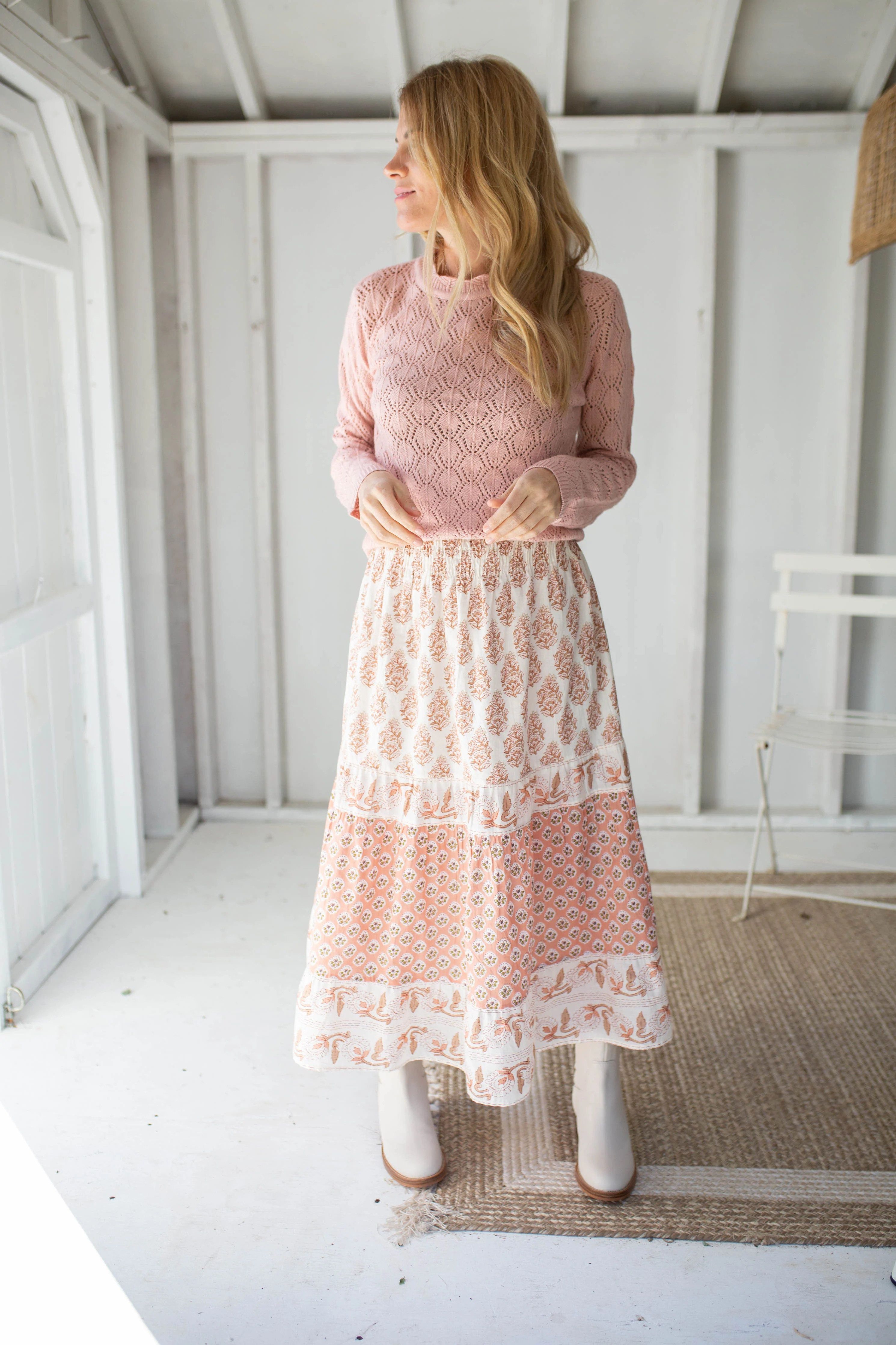 Camille Crew Sweater - Dusty Pink | Marea