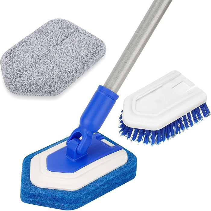 Lalafancy Bathroom Scrubber with Extendable Long Handle 50'' -3-in-1 Tub and Tile Cleaning Brush ... | Amazon (US)