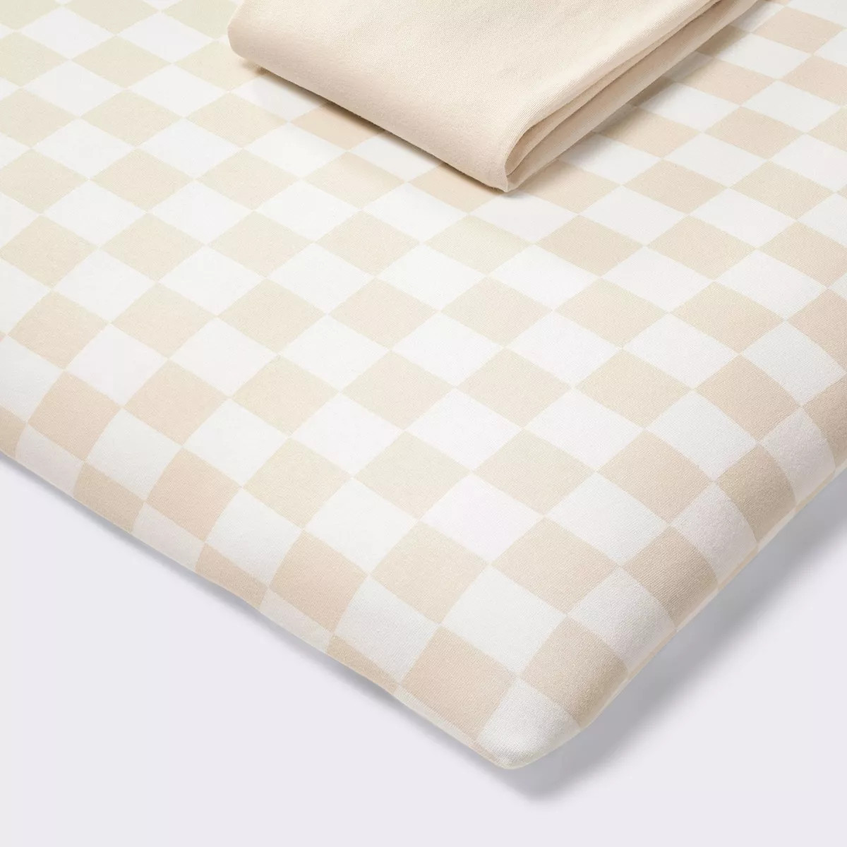 Fitted Play Yard Jersey Sheet - Cream Checks - 2pk - Cloud Island™ | Target