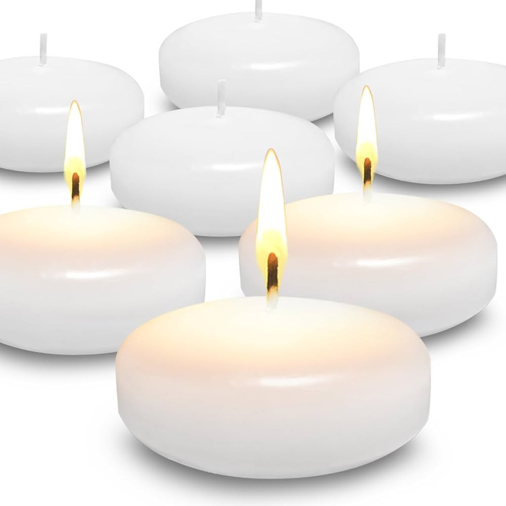 Floating Candles, 3 inch White Dripless Wax,24 Pack Floating Candles for Centerpieces,Valentine's... | Amazon (US)