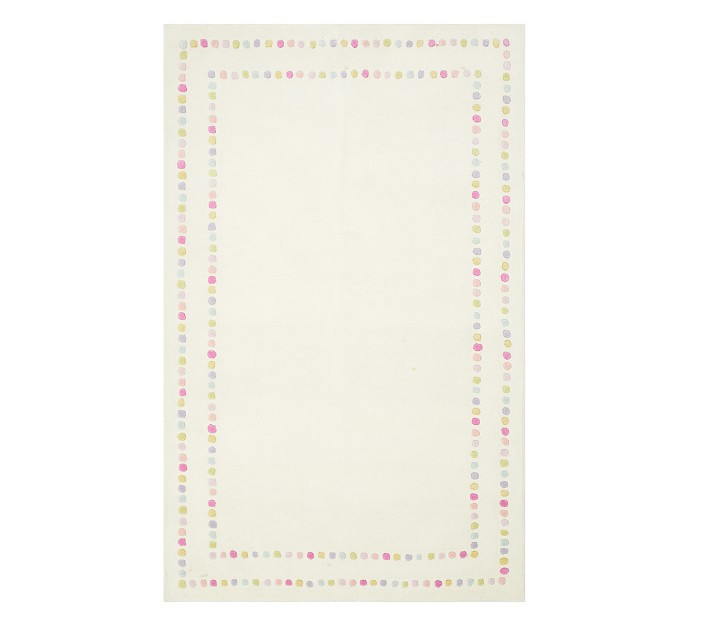 Rainbow Pearl Dot Border Rug | Pottery Barn Kids