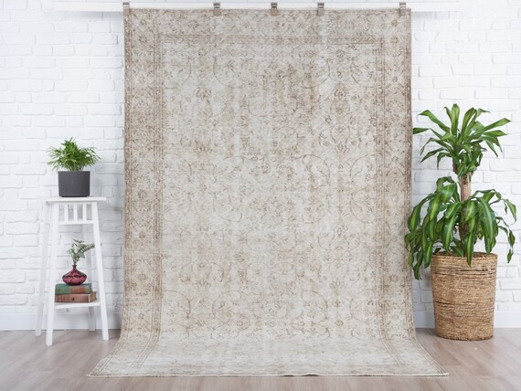 5x9 Vintage Rug Beige Turkish Area Rug Bedroom Rug Neutral - Etsy | Etsy (US)