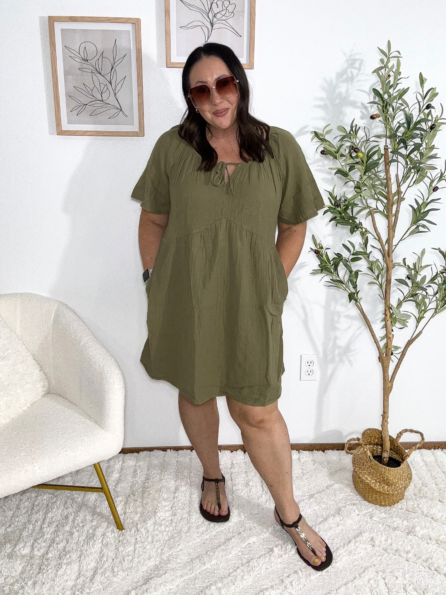 The perfect throw on and go dress for spring and summer!  On sale for $14.99! Large gives a nice loose fit! 

#LTKOver40 #LTKMidsize #LTKSaleAlert