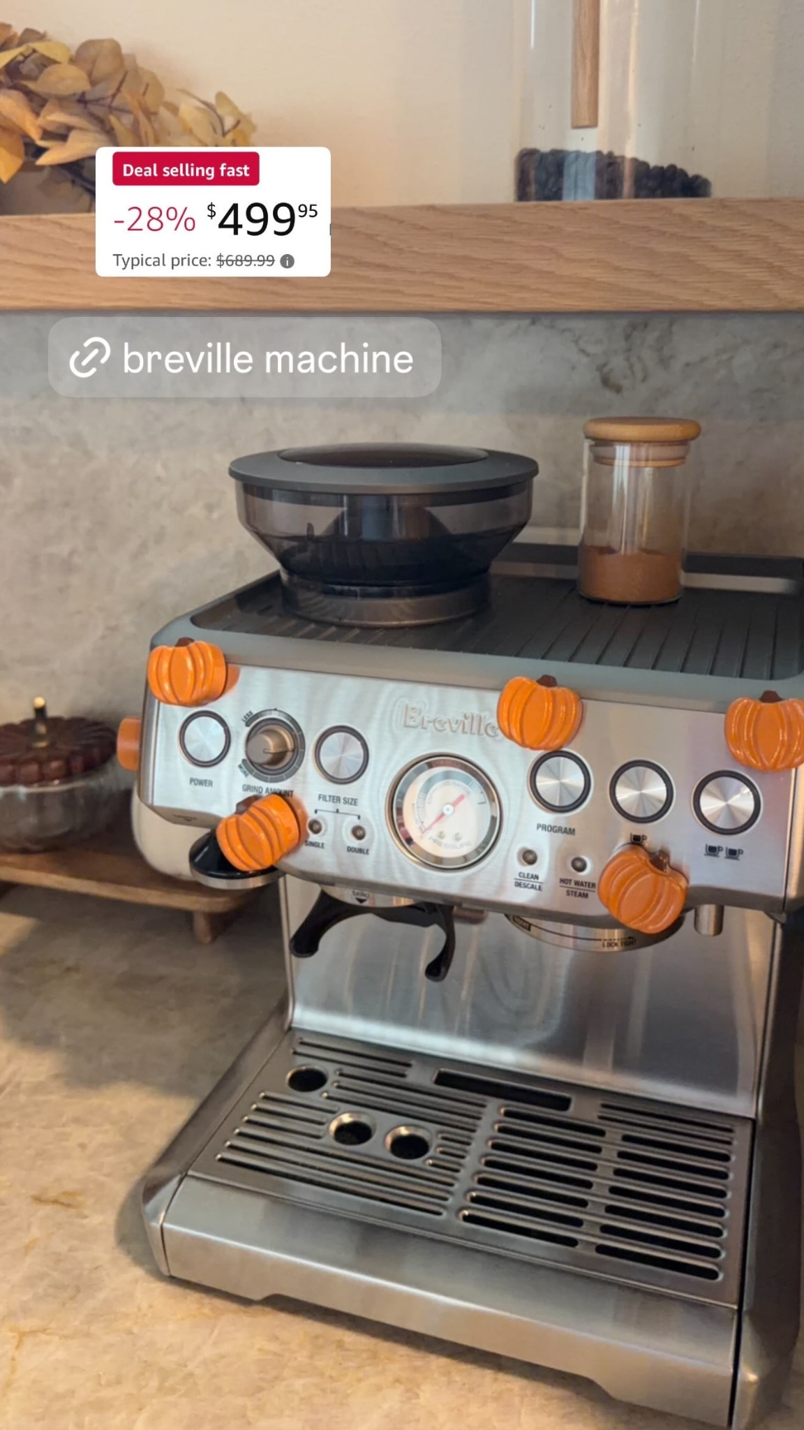 My Breville Barista Express Espresso Machine is on sale for the Amazon Prime Big Deal Days!