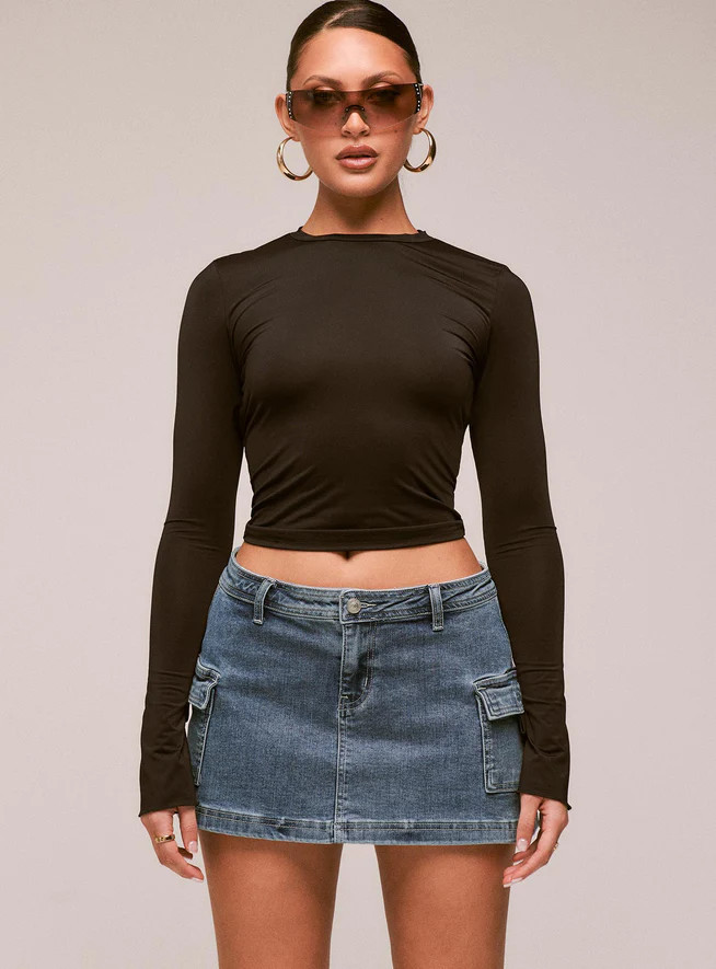 Grishea Low Rise Denim Skirt | Princess Polly AU