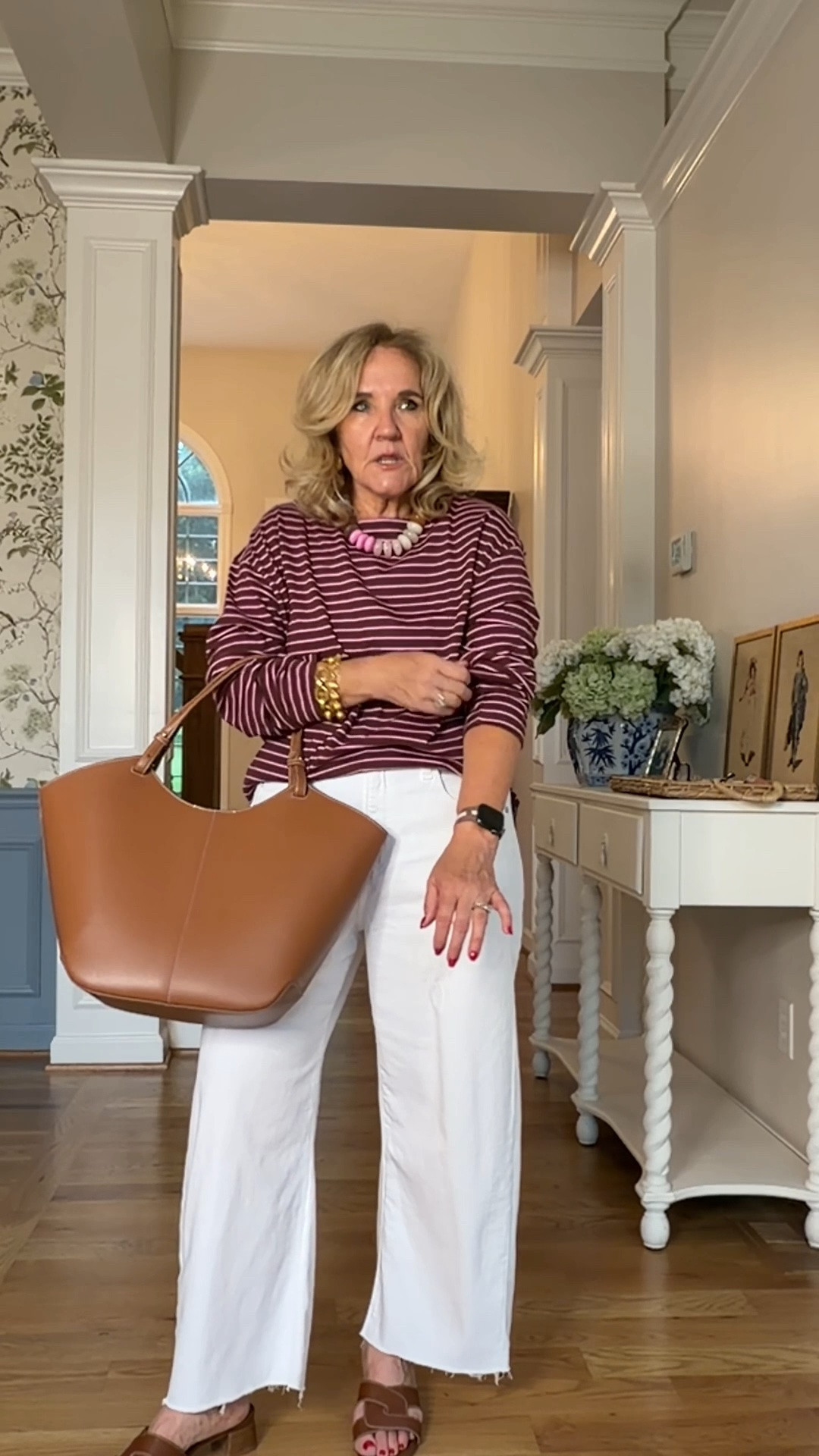 Striped top size medium, size down if you don’t want it oversized
These Hattie barrel jeans by AG are premium denim very lightweight and they are on the Nordstrom anniversary sale in a mid wash. But I’ll link White options as well. I wear a size 29 and they’re very roomy and that’s how they’re supposed to be.

#LTKOver40 #LTKootd #LTKSaleAlert