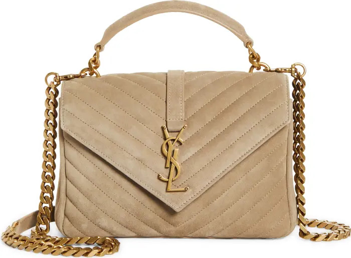 Saint Laurent Medium College Suede Shoulder Bag | Nordstrom | Nordstrom