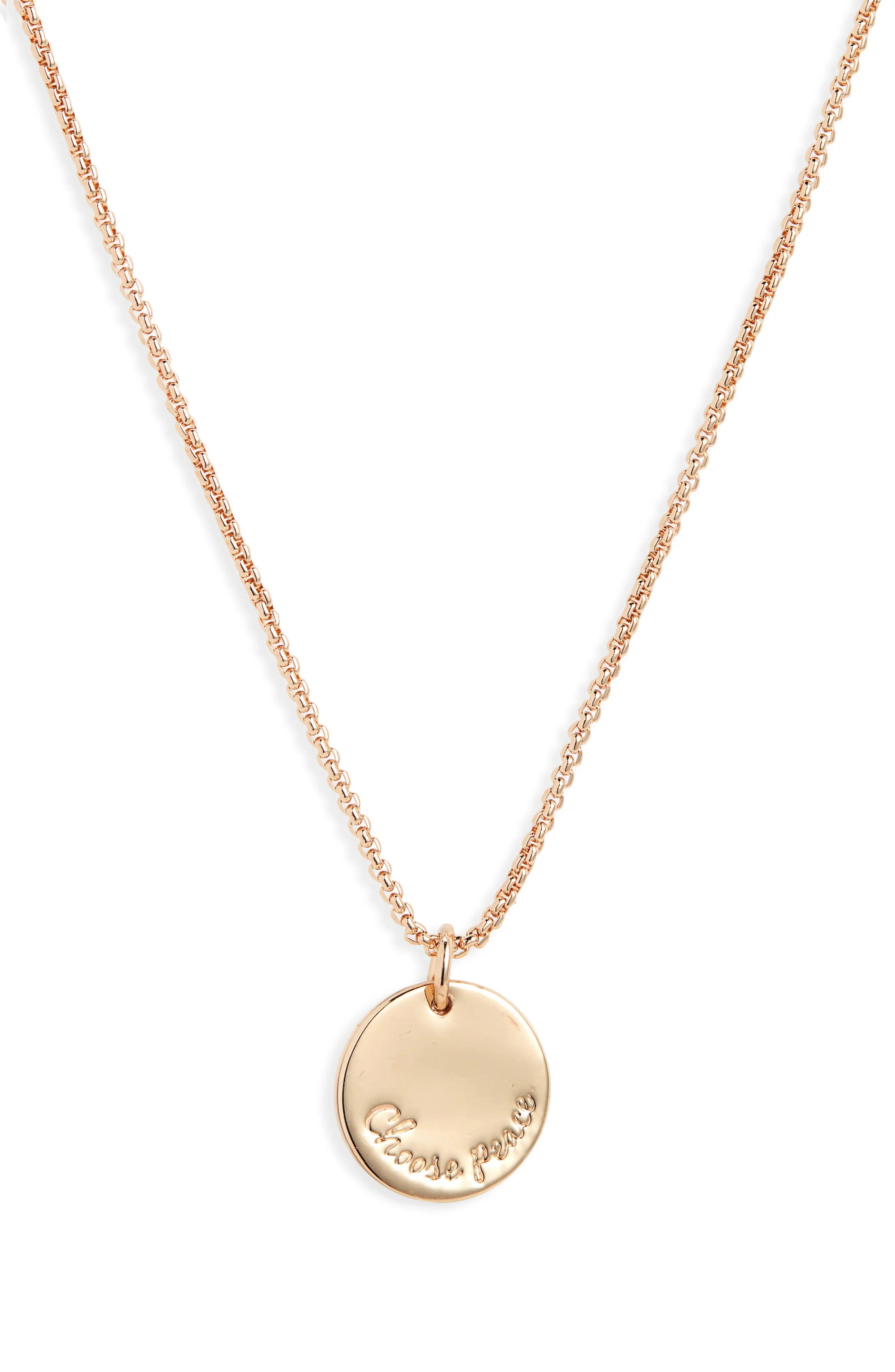 Stella + Ruby Choose Peace Pendant Necklace | Nordstrom