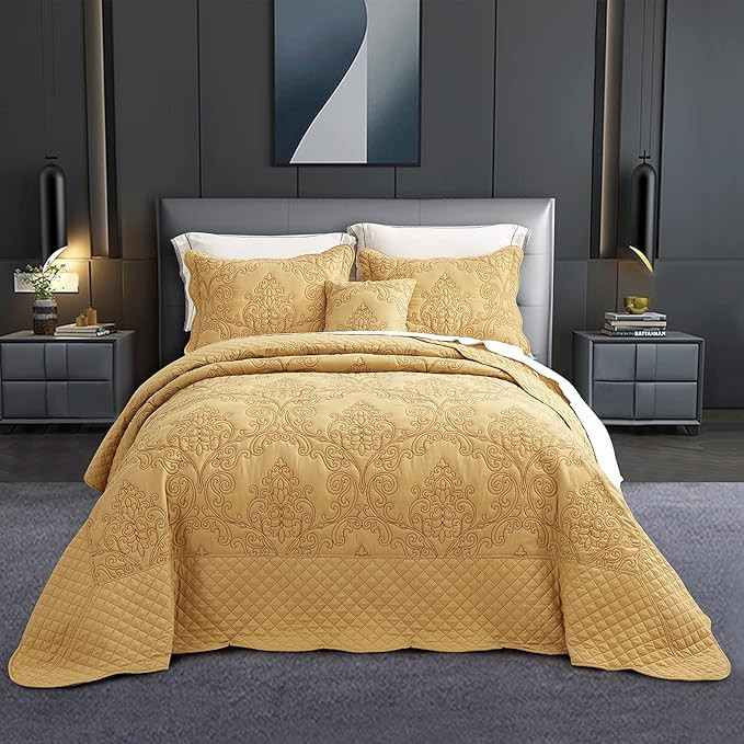 CHIXIN Oversized Bedspread Coverlet Set King Size - Lightweight Bedding Cover - Beautiful Stitchi... | Amazon (US)