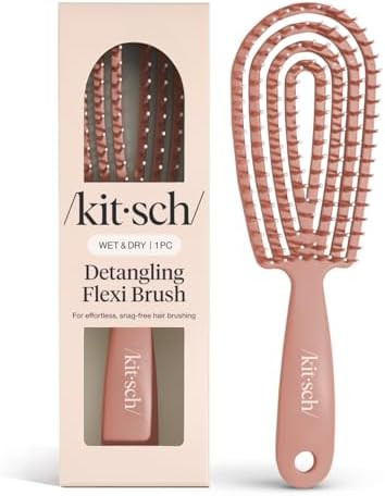 Kitsch Detangler Brush – Flexible Curly Hair Brush for Women, Men & Kids | Detangling Hairbrush... | Amazon (US)