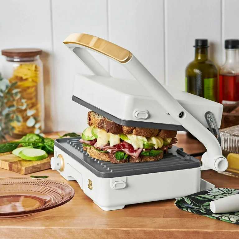 Beautiful 2-in-1 Panini Press & Grill, White Icing by Drew Barrymore - Walmart.com | Walmart (US)