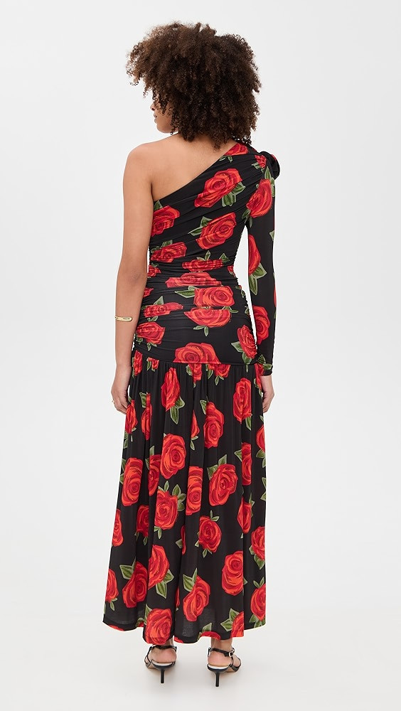 Latin Roses One Shoulder Midi Dress | Shopbop