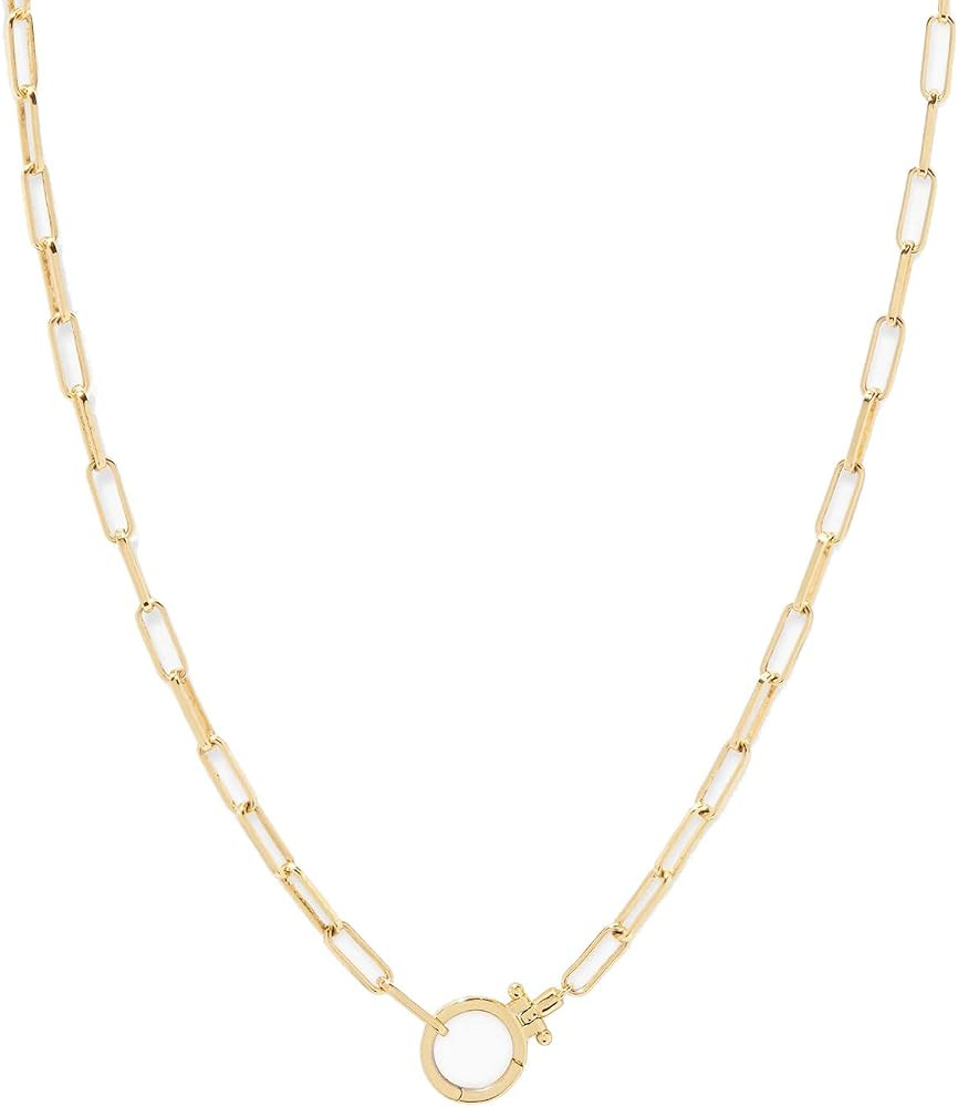 Amazon.com: gorjana Women's Parker Necklace, 18k Gold Plated, Paperclip Link Chain w/ Chunky Clas... | Amazon (US)