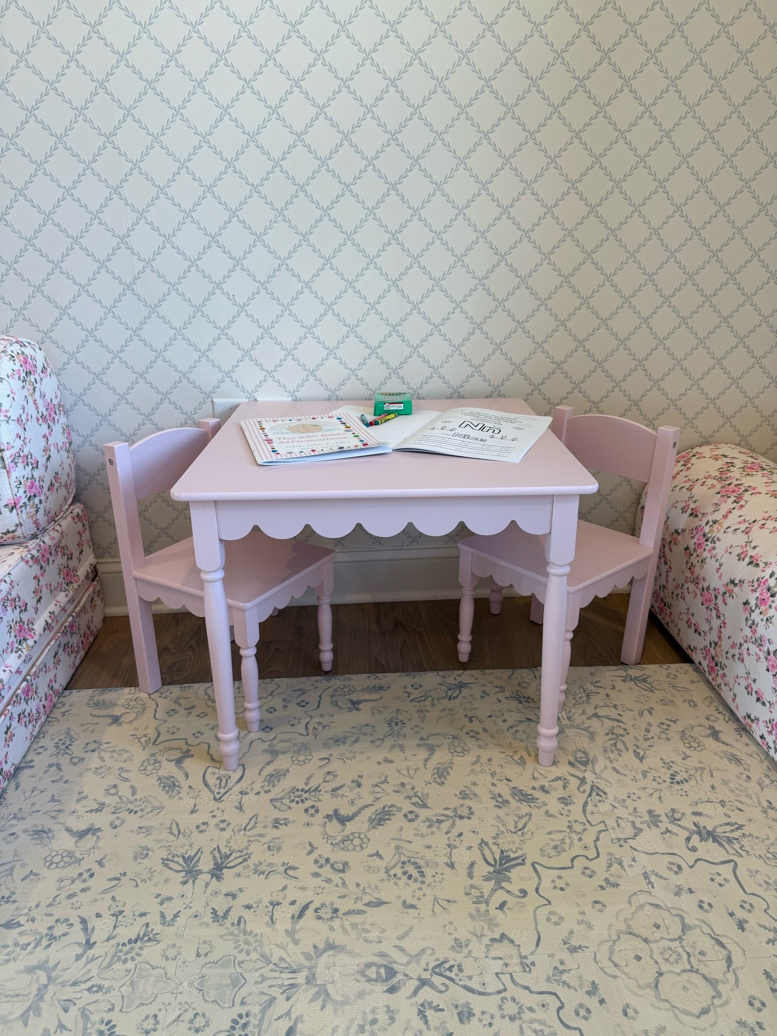 Perfect scallop kids craft table for the playroom!

#LTKmomlife #LTKHome #LTKKids