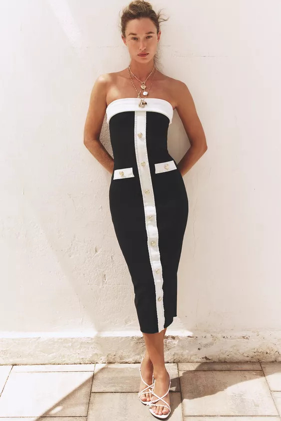 CONTOURING STRETCH BANDEAU DRESS | Zara US