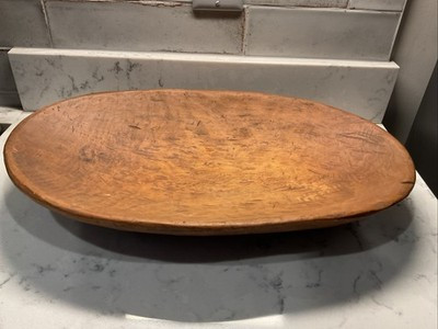 Primitive Antique Wooden Oval Bread Dough Trencher Bowl 18.5 Inches  | eBay | eBay US