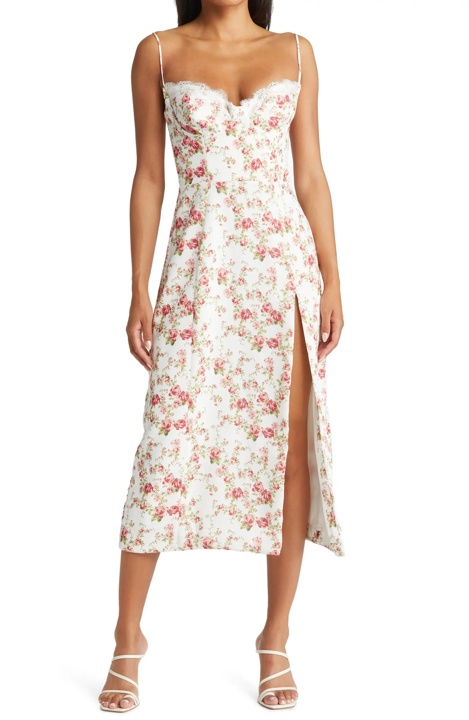 HOUSE OF CB Corset Crepe Midi Sundress | Nordstrom | Nordstrom