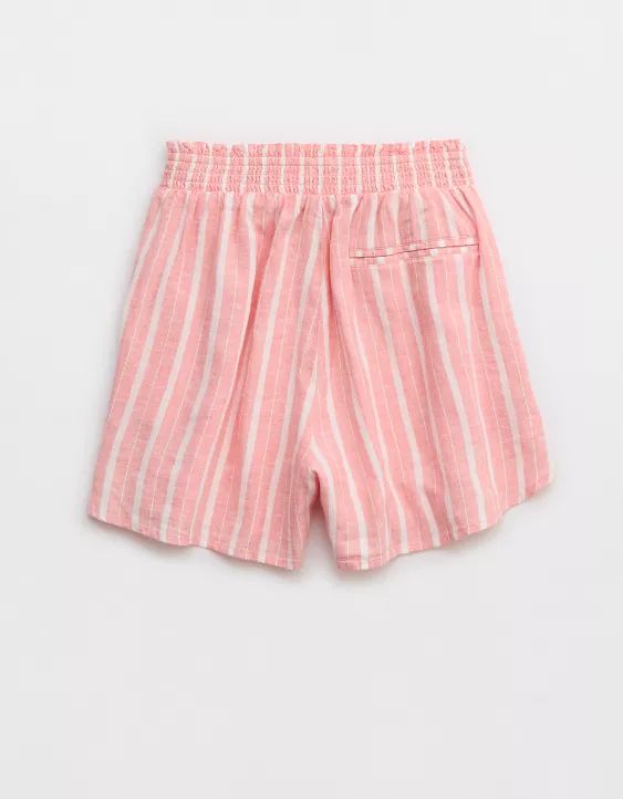 Aerie Pool-To-Party Linen Blend High Waisted Short | Aerie