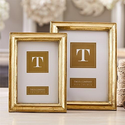 Two's Company Set of 2 Gold Leaf Photo Frames Includes 1 4X6 and 1 5X7 | Amazon (US)
