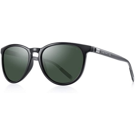 Sunglasses Unisex Polarized Aluminum Sunglasses Vintage Sun Black Frame/G15 Lens/Grey Temples | Walmart (US)