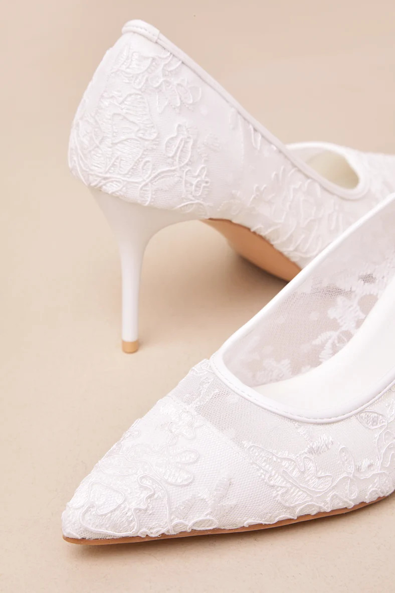 Millie Rose White Mesh Pointed-Toe Pumps | Lulus