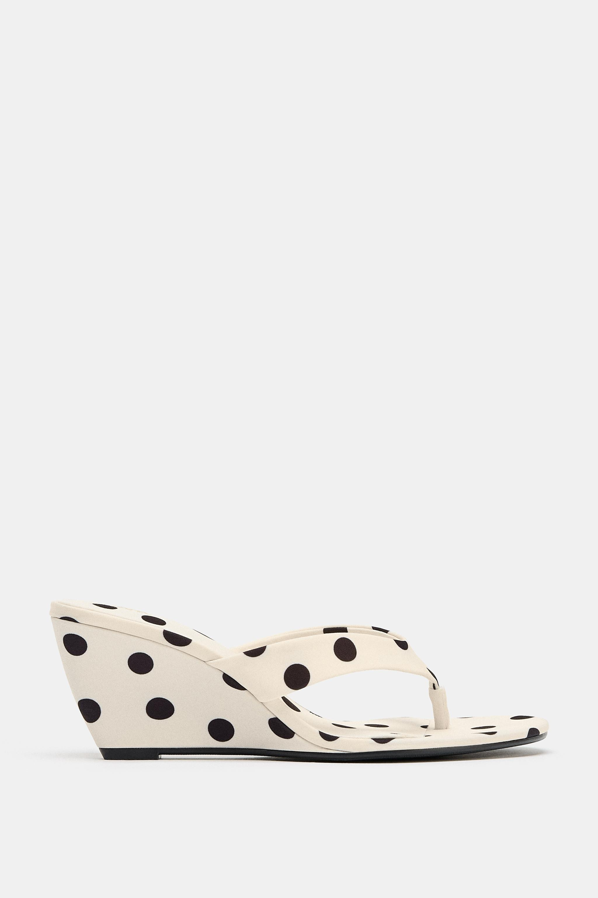 POLKA DOT WEDGE HEEL SANDALS | Zara US