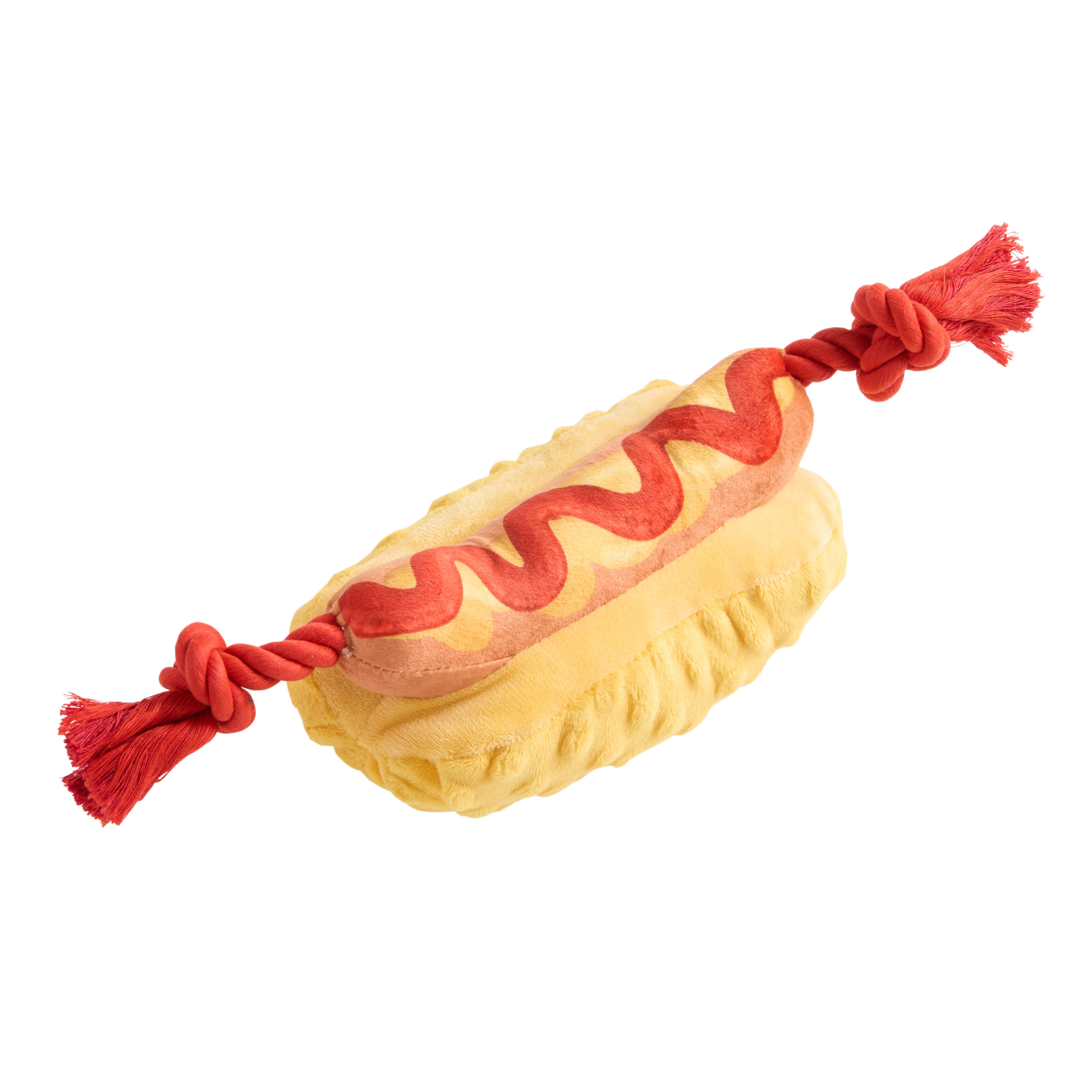Bow-Wow Plush Hot Dog Squeaky Dog Toy | World Market