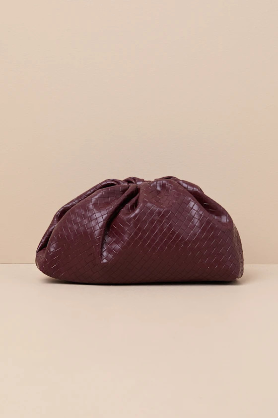 Fashionable Favorite Plum Woven Ruched Oversized Clutch | Lulus