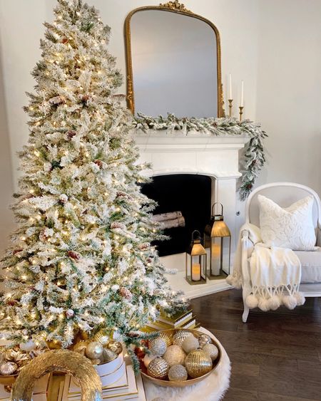 Affordable flocked Christmas tree from Walmart! Christmas decor, flocked tree, Walmart finds holiday decor gleaming primrose mirror Anthropologie mirror rh  

#LTKhome #LTKsalealert #LTKHoliday