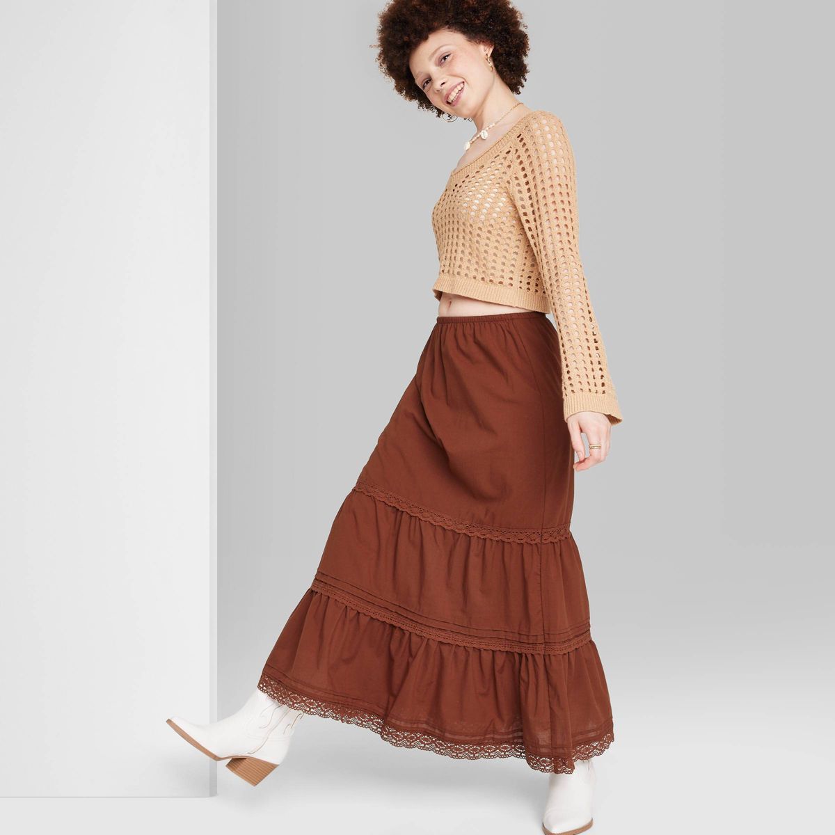 Women's Mid-Rise Tiered Maxi Skirt - Wild Fable™ | Target