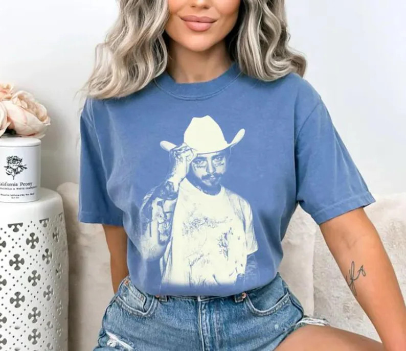 Cowboy Post Comfort Colors Shirt, Post Malone Shirt, Western Graphic Tee, Concert Shirt, Country ... | Etsy (US)