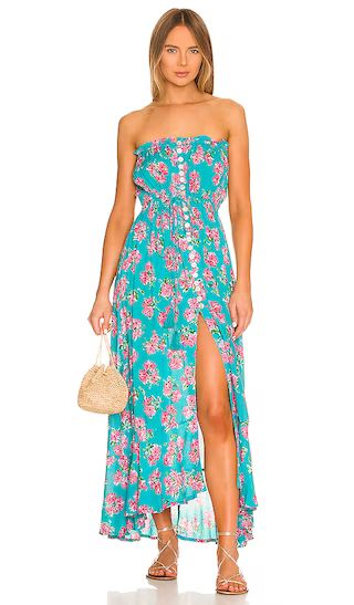 Ryden Maxi Dress in Hibiscus Bouquet Teal | Revolve Clothing (Global)