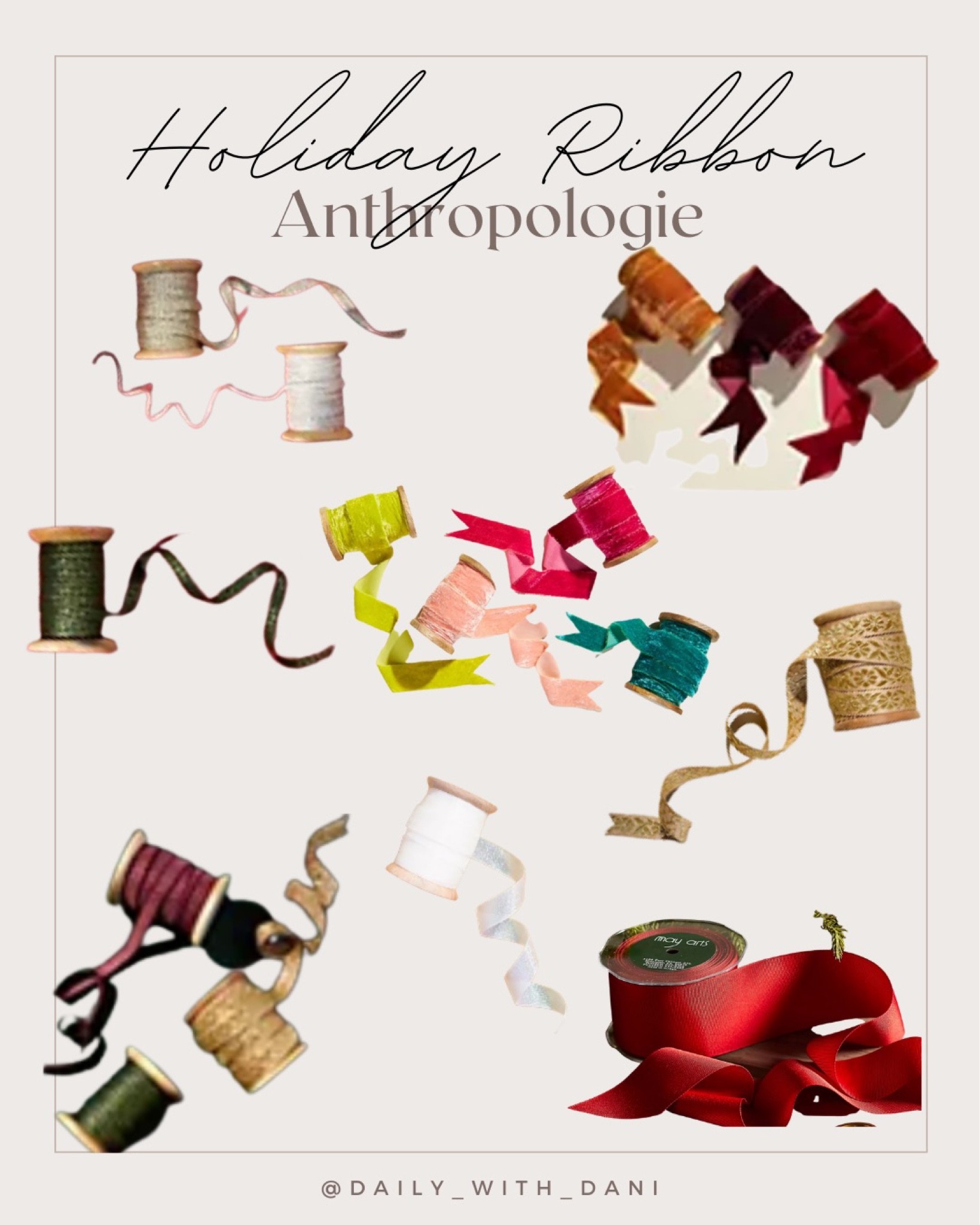 @anthropologie holiday ribbon. Velvet metallic Christmas wrapping seasonal gift wrap 

#LTKSeasonal #LTKHoliday #LTKhome