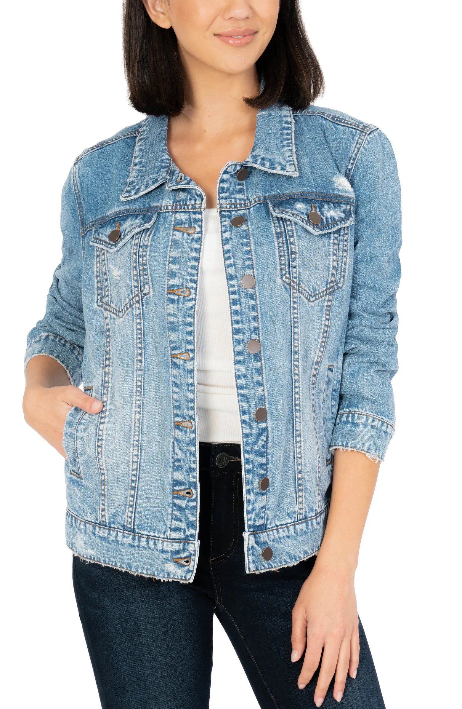 Emma Boyfriend Denim Trucker Jacket | Nordstrom