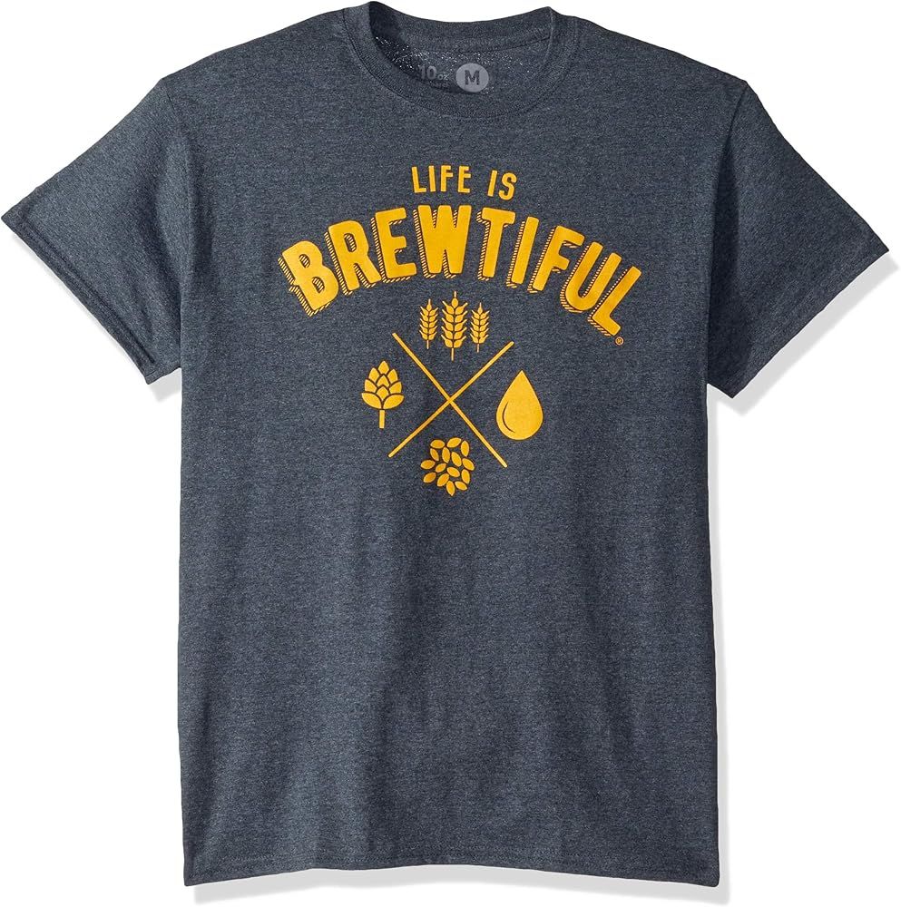 10oz apparel Beer t Shirt Life is Brewtiful Funny Tshirt | Amazon (US)