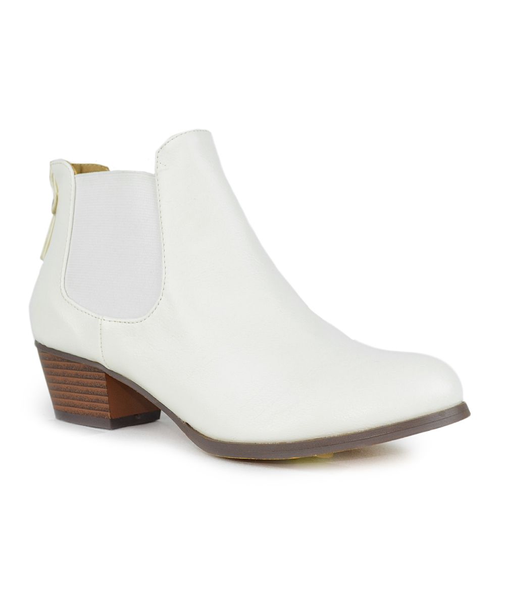 Chase & Chloe Women's Casual boots WHITE - White Ted Ankle Boot - Women | Zulily