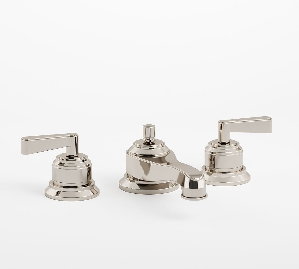 Polished Nickel Hayden Lever Handle Widespread Bathroom Sink Faucet | Pottery Barn (US)