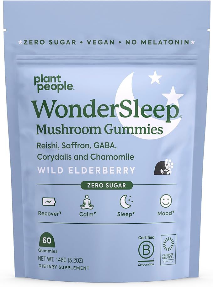 Plant People WonderSleep Mushroom Gummies for Sleep and Relaxation, Wild Elderberry Flavor, Zero ... | Amazon (US)
